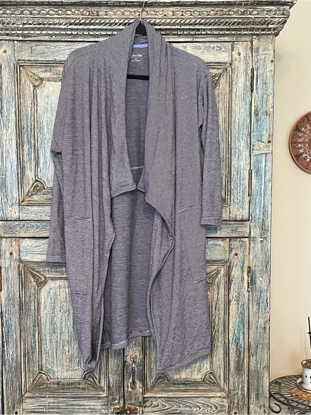 Calvin Klein Heathered  Open Drape Cardigan
